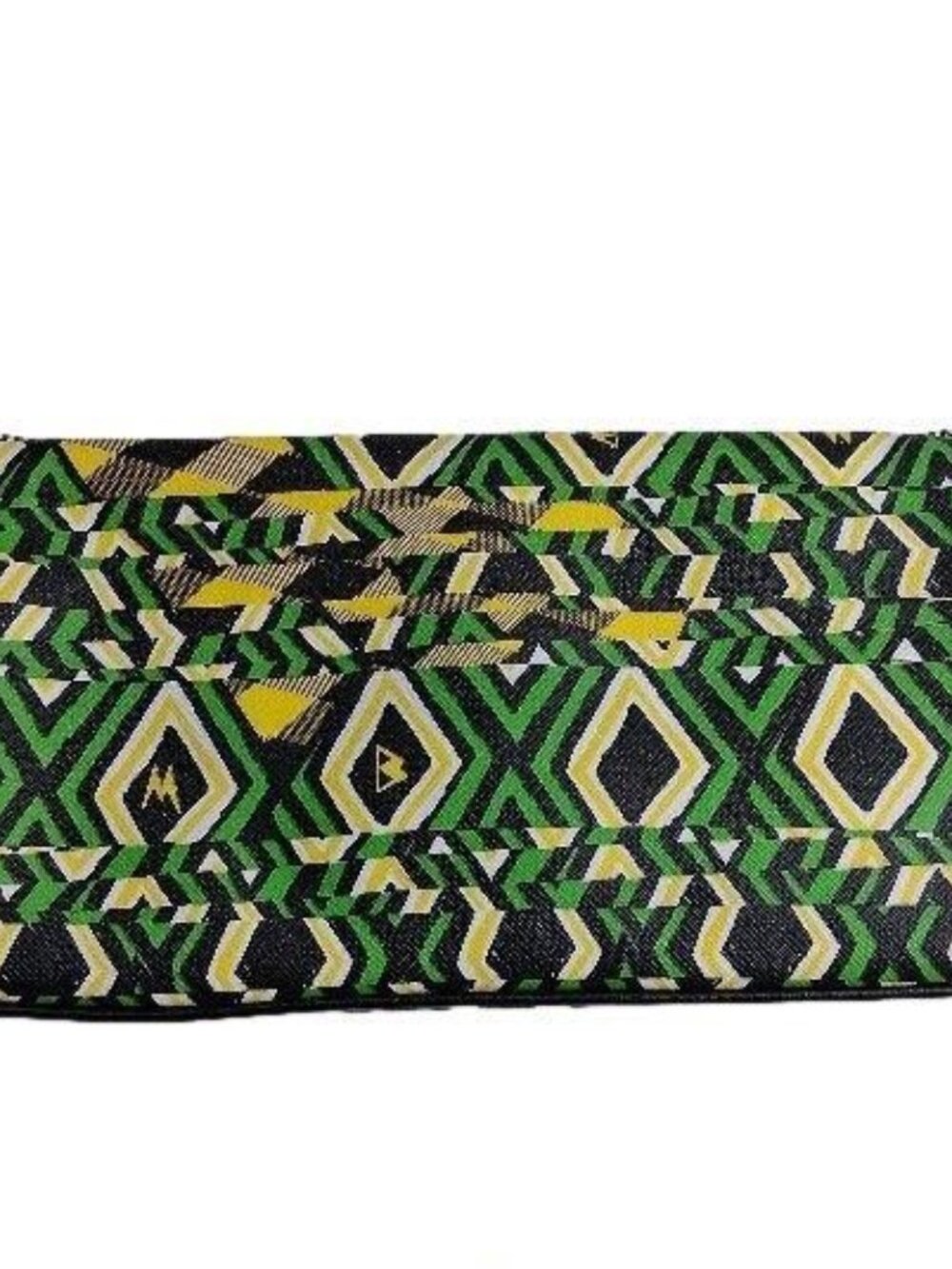 L.A.M.B. African Argyle Green Yellow leather clutch